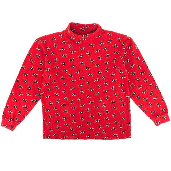 Mickey Mouse all over print AOP turtleneck shirt 90s 1990s vintage - Picture 1 of 4